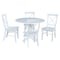 International Concepts 42 in. Solid Wood Dual Drop Leaf Dining Table with 4 Chairs in White K08-42DPT-23B-C613-4 - alternate 1
